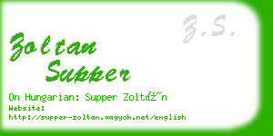 zoltan supper business card